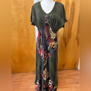 Carol Little vintage bohemian style maxi dress size 10